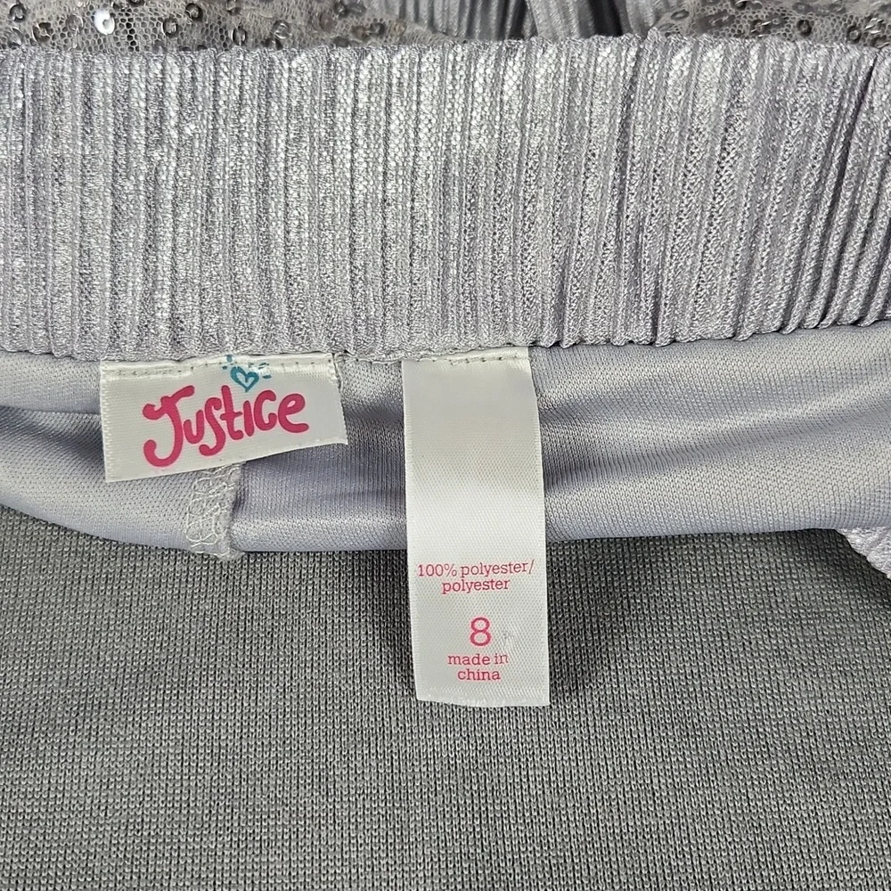 Justice- Girls Metallic Ruffle Skirt w/attached shorts - Size 8